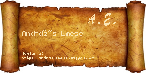 András Emese névjegykártya